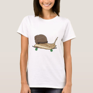 Camiseta Caracol como Patinador com skate