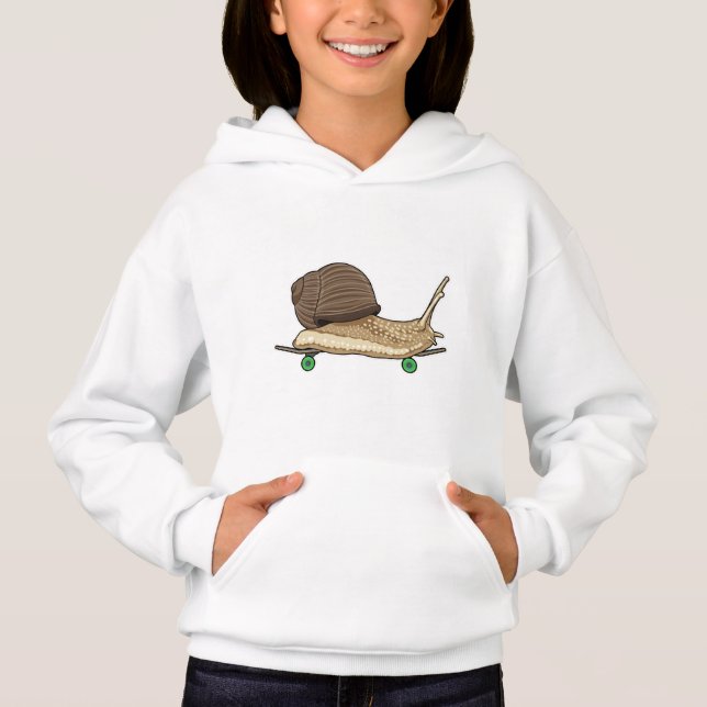 Camiseta Caracol como Patinador com skate (Frente)
