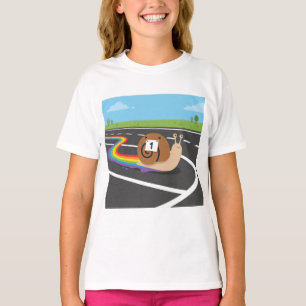 Camiseta Caracol Corredor de Maratona Cute Trilha do Arco-í
