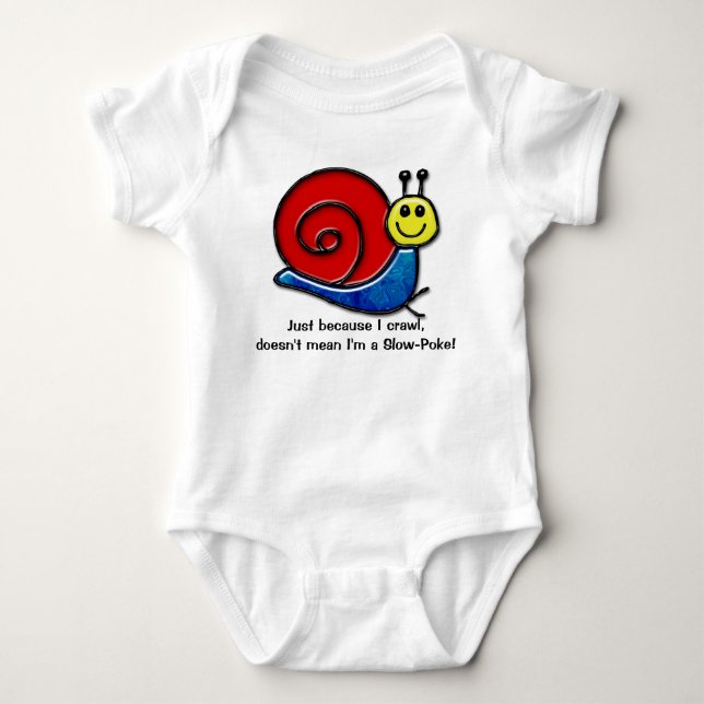 Camiseta Caracol-Cute (Criança Orgânica Personalizada - Um  (Frente)