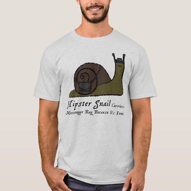 Camiseta Caracol do hipster - T claro (Frente)