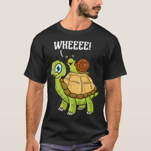 Camiseta Caracol Engraçado Bonito Andando na Roda Gritante
