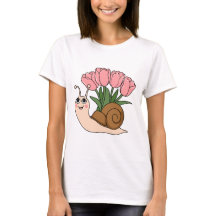Caracol Fofo com Tulipas Desenho de Jardim de Prim