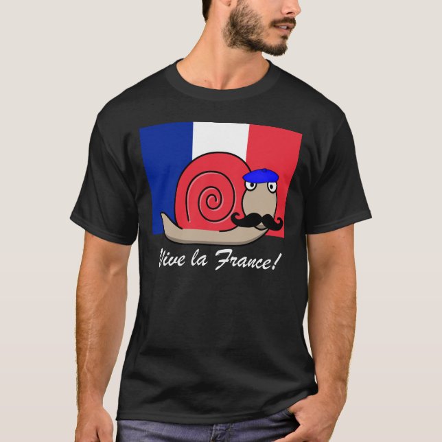 Camiseta Caracol francês do Dia da Bastilha em um Beret (Frente)