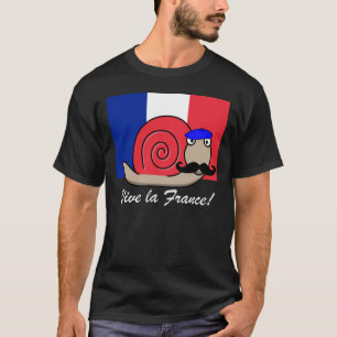 Camiseta Caracol francês do dia de Bastille em uma boina