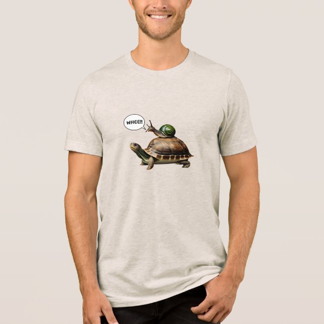 Camiseta Caracol montado em uma tartaruga (Frente)