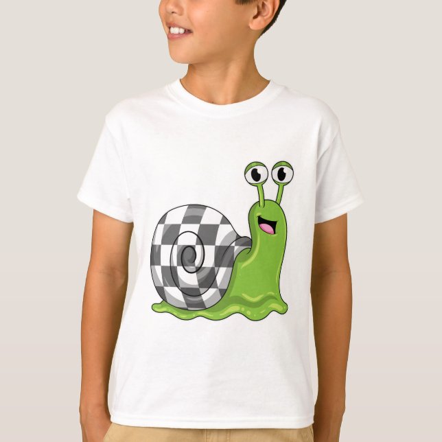 Camiseta Caracol no Xadrez com Chessboard (Frente)