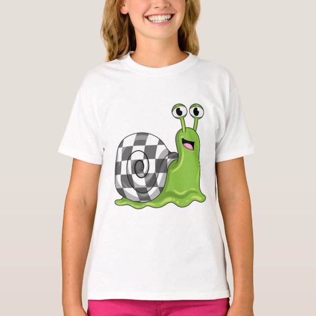 Camiseta Caracol no Xadrez com Chessboard (Frente)