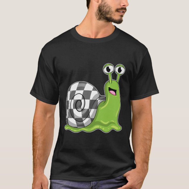 Camiseta Caracol no Xadrez com Chessboard (Frente)