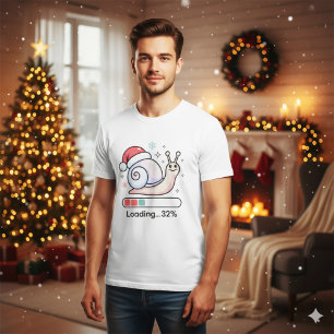 Camiseta Caracol Preguiçoso Pastel Engraçado Natal Feriado 