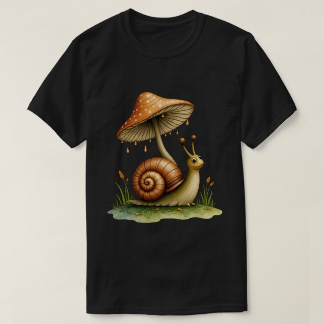 Camiseta Caracol sob Cogumelo (Frente do Design)