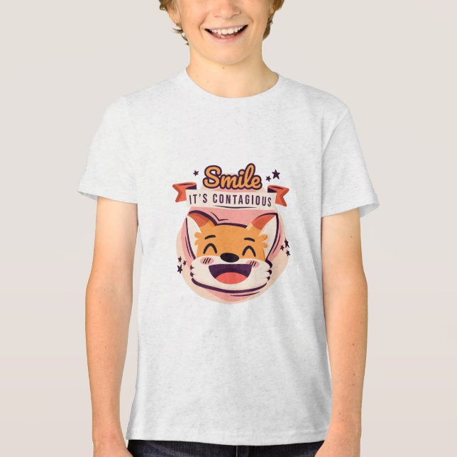 Camiseta Caracter Fox Smile Kids Baby T Shirt (Frente)