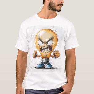 Camiseta Caractere 3D da lâmpada com raiva