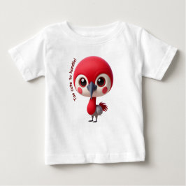 Camiseta Caractere Adorável de Pássaro Vermelho