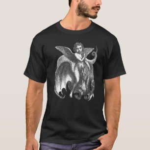 Camiseta Caractere Ala Demônico Andando A Um Drago Com Duas