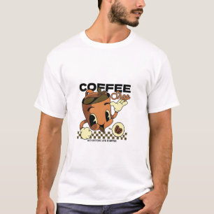 Camiseta Caractere da Taça de Café Retroativa Cuja Fita É F
