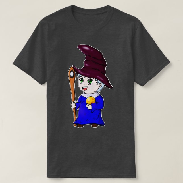 Camiseta Caractere de Mágico de Cute do Assistente Chibi (Frente do Design)