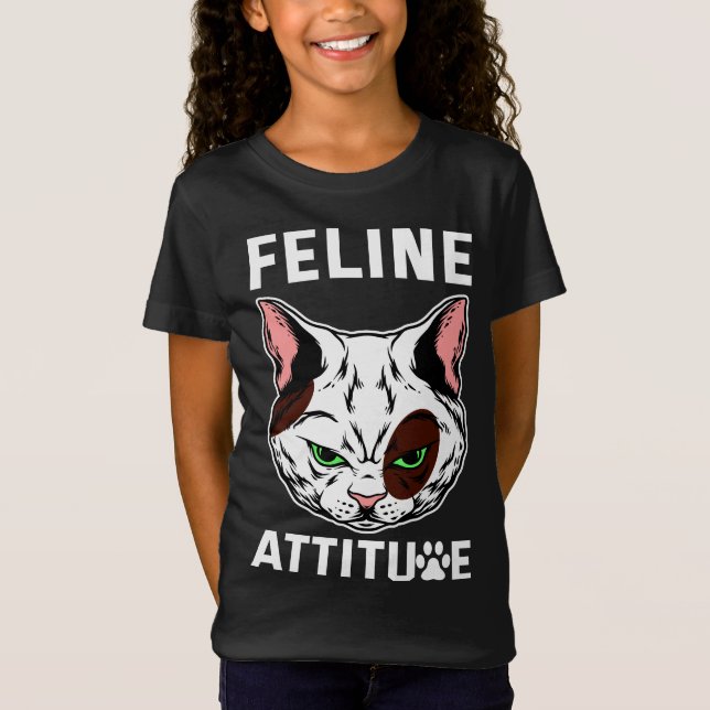 Camiseta Caractere de Pet de Mood Cat Felino (Frente)