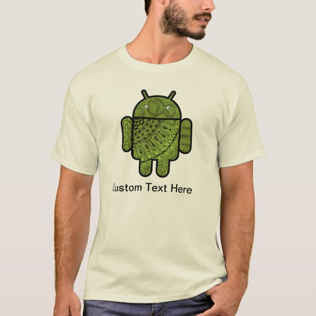 Camiseta Caractere de porta Pancho para o robô Android™ (Frente)