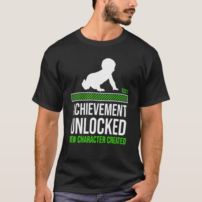 Camiseta Caractere desbloqueado de obtenção de gravidez Cri (Frente)