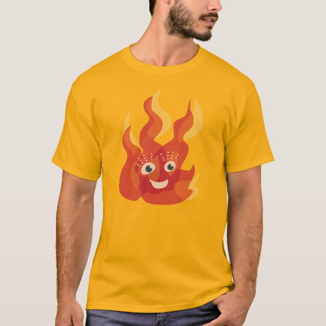Camiseta Caractere do Cachorro do Flame de Fogo (Frente)