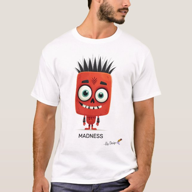Camiseta Caractere Punk Vermelho | MADNESS - Por Design | D (Frente)