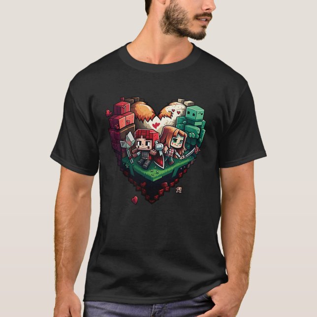 Camiseta Caracteres Bloqueados com Coração (Frente)
