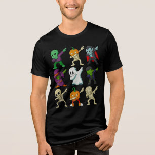 Camiseta Caracteres de Dabbing de Dia de as Bruxas engraçad
