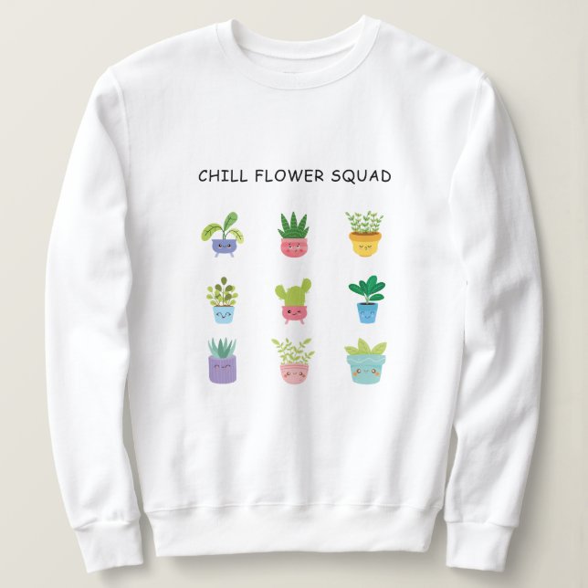 Camiseta Caracteres de Flor de Enchimento de Corte (Frente do Design)