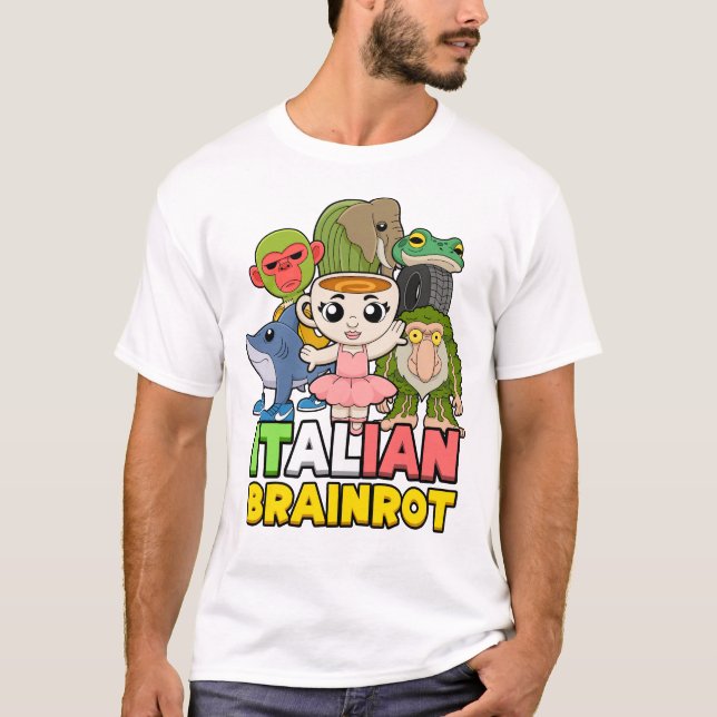 Camiseta Caracteres do Brainrot Italiano (Frente)