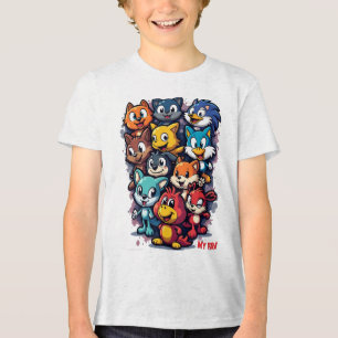 Camiseta caracteres icônicos