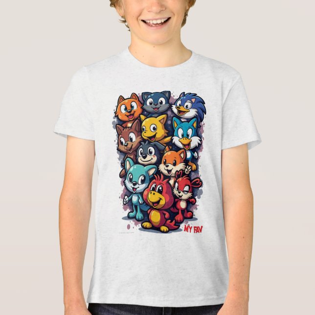 Camiseta caracteres icônicos (Frente)