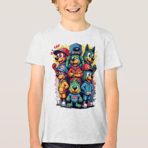Camiseta caracteres icônicos