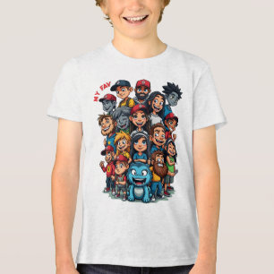 Camiseta caracteres icônicos