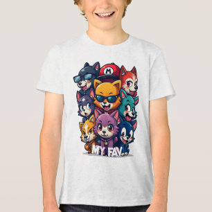 Camiseta caracteres icônicos