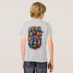 Camiseta caracteres icônicos