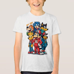 Camiseta caracteres icônicos