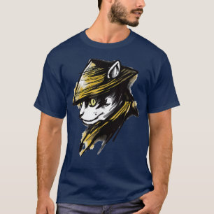Camiseta Caracteres Japoneses Samurai Cat (2)