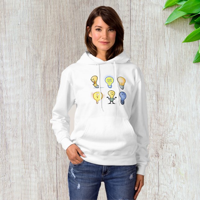Camiseta Caracteres Lightbulb Womens Hoodie (Criador carregado)