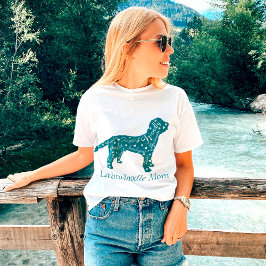 Camiseta Características de Labradoodle Mãe em Verde Água