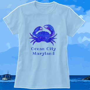 Camiseta Caranguejo Azul Radiante Oceano City MD