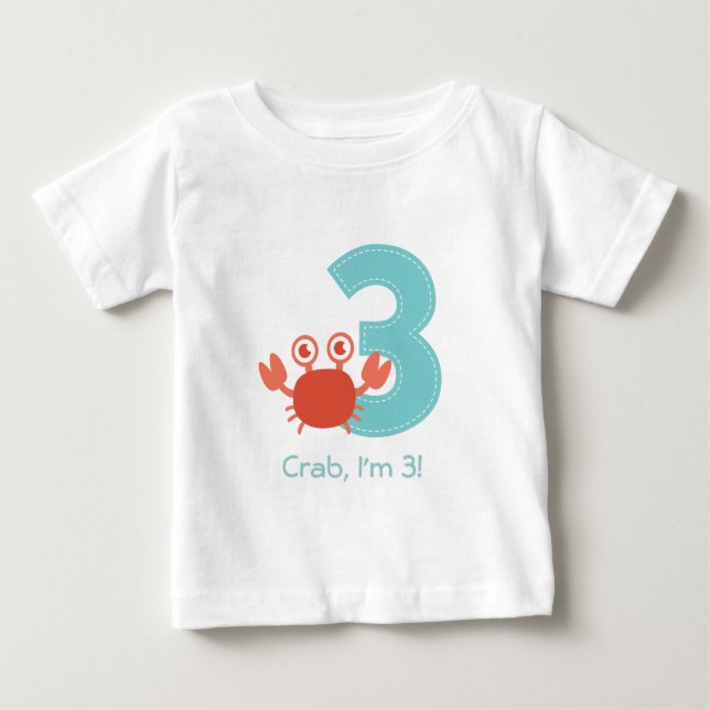 Camiseta Caranguejo bonitinho, 3 anos, bebê (Frente)