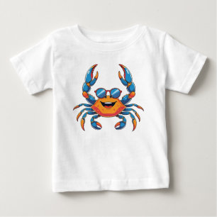 Camiseta Caranguejo com óculos de sol aproveitando o verão