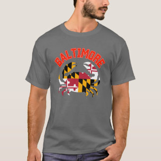 Camiseta Caranguejo de Baltimore com bandeira de Maryland p