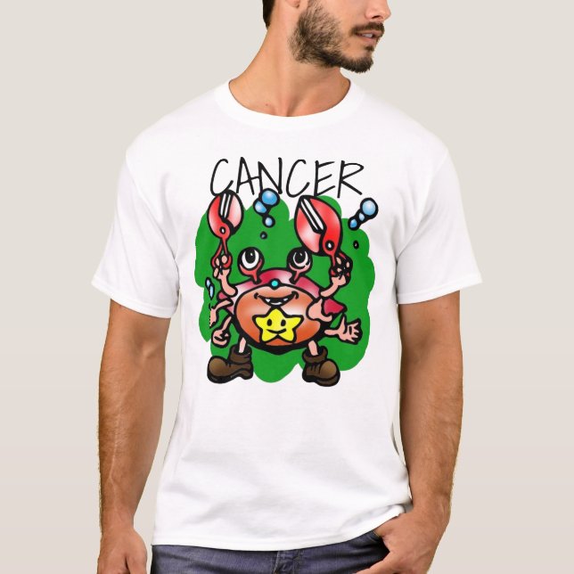 Camiseta Caranguejo de Cancer Feliz com Estrela (Frente)