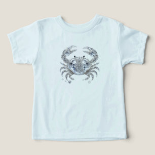 Camiseta Caranguejo de Cristal Prateado Oceano Espelhado