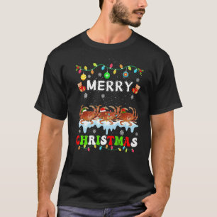 Camiseta Caranguejo de Natal Xmas Mulheres Homens Crianças