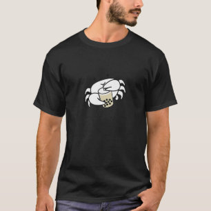 Camiseta Caranguejo engraçado Bebendo Boba Bubble milk Tea
