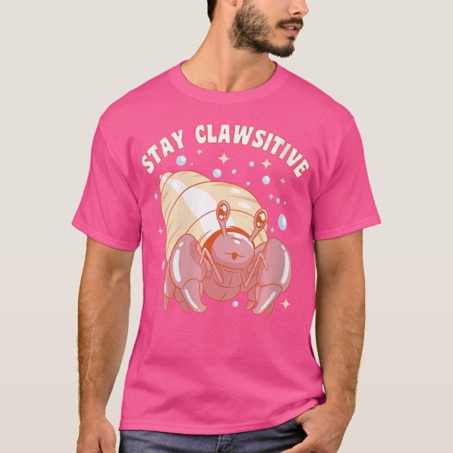 Camiseta Caranguejo Hermit Engraçado Permanece Correto (Frente)