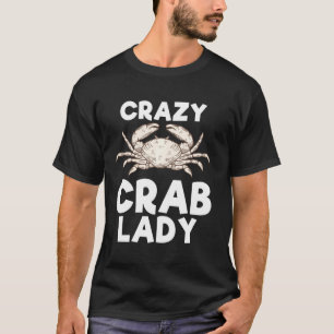 Camiseta Caranguejo Louco Senhora Engraçada Comida do Mar M